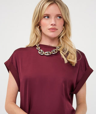 Esqualo Tshirt Roll up Slve Satin