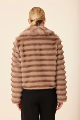 Dolce Cabo Faux Fur Grooved Jacket