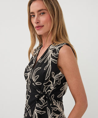 Esqualo Wrap Embroidery Top