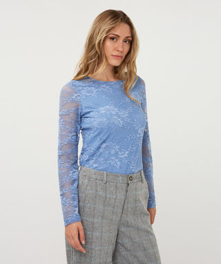 Esqualo Long Sleeve Lace Top