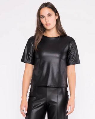 Vegan Leather Short Sleeve Top Extended