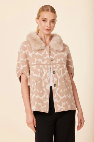 Dolce Cabo Faux Fur Trim Cheetah