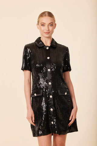 Dolce Cabo Sequin Button Dress