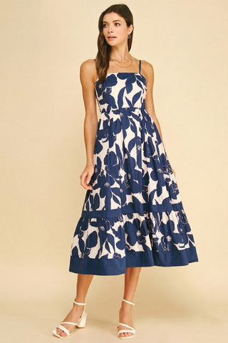 Pinch Bold Floral Tiered Midi Dress