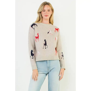 THML horse Detail Knit Sweater