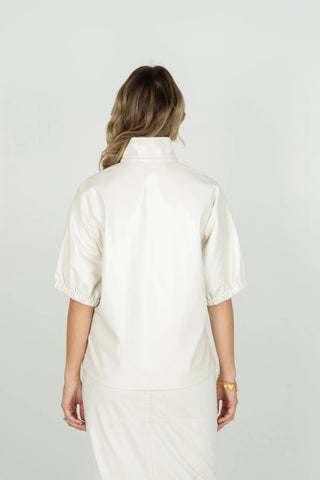 Emily McCarthy Faux Leather Poppy Top