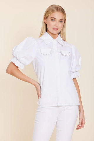 Dolce Cabo Rhinestone Detail Pocket Top