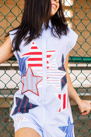 Queen of Sparkles USA Patch Stars Romper
