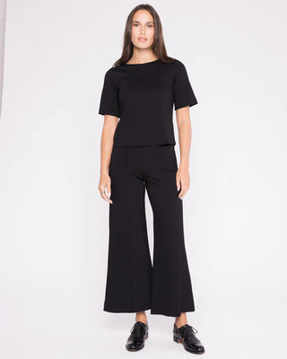 Ponte Knit Wide Leg Pant - Cropped