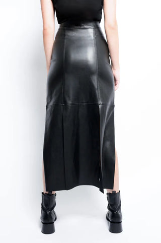 Article X Leather Panel Skirt