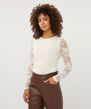 Esqualo Long Sleeve Lace Top