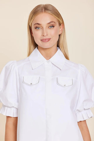 Dolce Cabo Rhinestone Detail Pocket Top