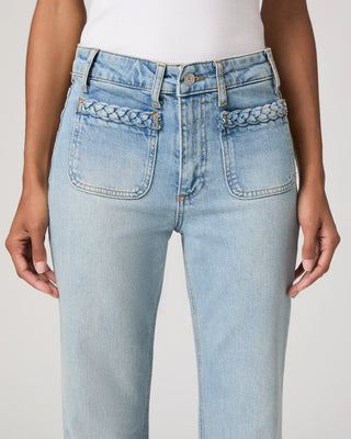 Paige Sofia 31in Braided Patch Pkts Outseam Slit Raw Hem