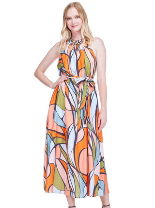 Jade Stitched Neck Halter Midi