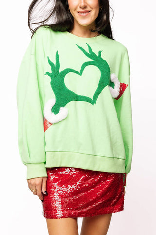 Grinch Heart Hands Sweatshirt