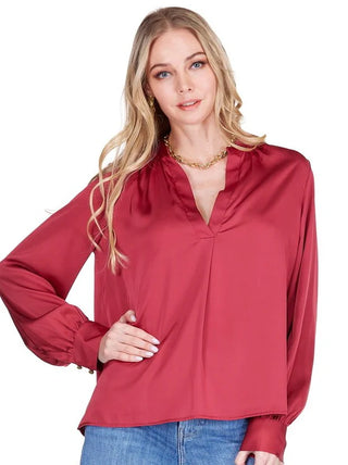 Placket v-Neck Top