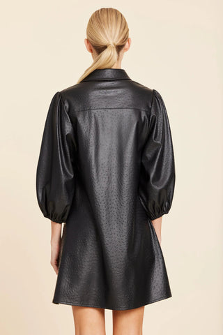 Dolce Cabo VL Ostrich Embossed Exaggerated Sleeve Dress