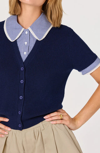 Astr Marlee Mix Media Cardigan