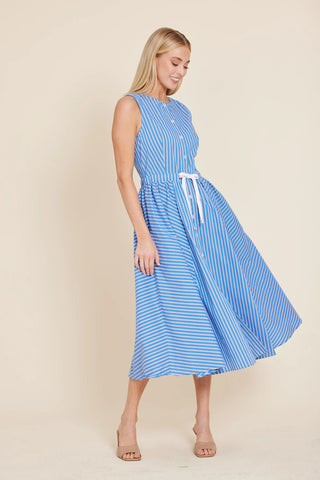 Dolce Cabo Long Stripe Dress Drawstring