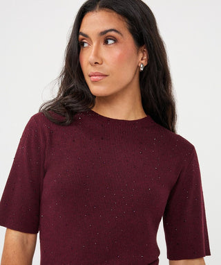 Esqualo S/S Sweater with Studs