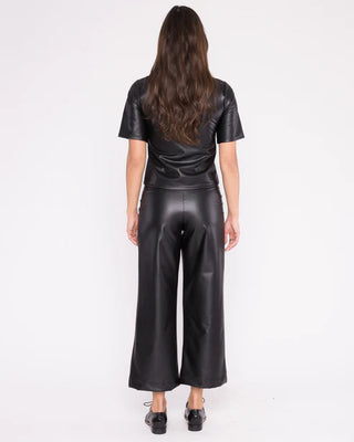 Vegan Leather Short Sleeve Top Extended