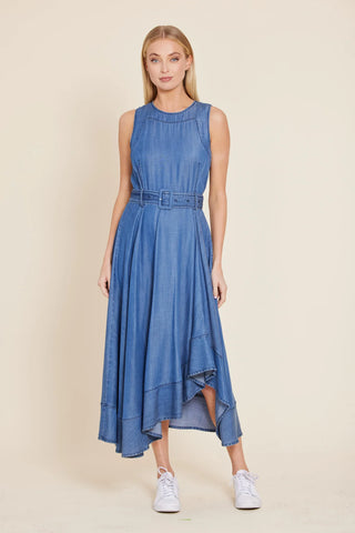 Dolce Cabo Sleeveless Belted Long Dress