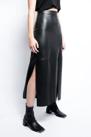Article X Leather Panel Skirt