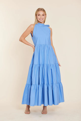 Dolce Cabo Tie Neck Tiered Dress