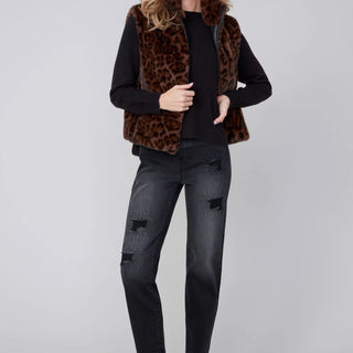Renuar Knit Vest, Leopard