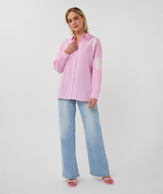 Esqualo Striped Flower Shirt