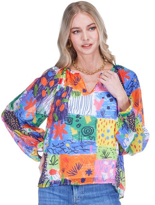 Joy Joy Peasant Bishop Sleeve Top