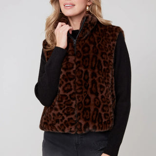 Renuar Knit Vest, Leopard
