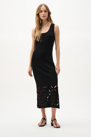 Joseph Ribkoff Black Knit Cut Out Dress