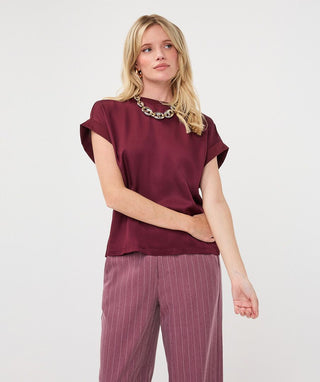 Esqualo Tshirt Roll up Slve Satin