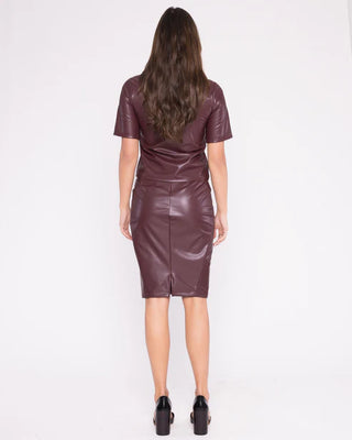 Vegan Leather Short Sleeve Top Extended