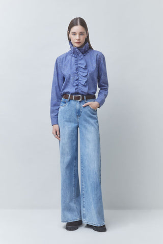 Suncoo Ruffle Collar Blouse Sparkle