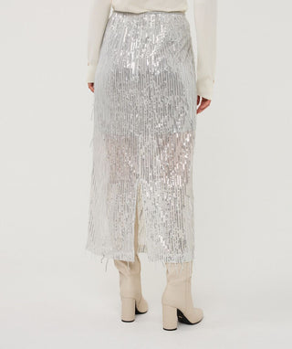 Esqualo Fringe Sequins Skirt