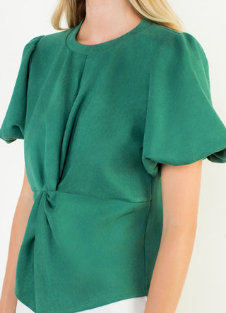 Puff Sleeve Twisted Top