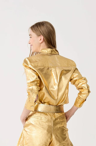 Lanthropy San Marino Metallic Linen Shirt