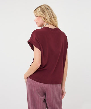 Esqualo Tshirt Roll up Slve Satin