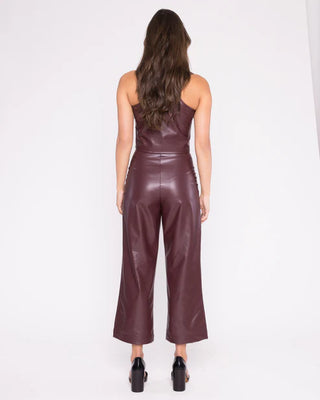 Vegan Leather Straight Leg Pant Crop