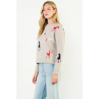 THML horse Detail Knit Sweater