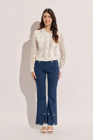 OOlala Sequence Crochet/Denim Combo Jacket