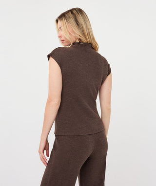 Esqualo Sleeveless Sweater Mock Neck