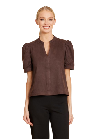 Dolce Cabo Faux Suede Short Sleeve Top