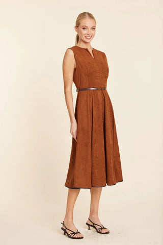 Dolce Cabo Faux Suede Belted Midi Dress