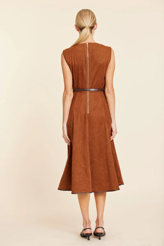 Dolce Cabo Faux Suede Belted Midi Dress