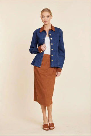 Dolce Cabo Faux Suede Ruched Wrap Skirt