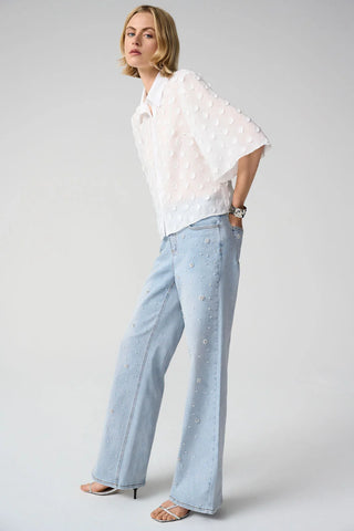 Joseph Ribkoff White Geo Blouse
