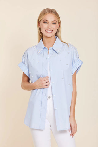 Dolce Cabo Pearl Embellished Shirt